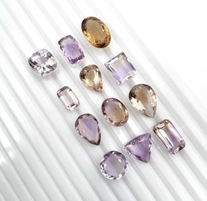 Piedra Preciosa Suelta de Ametrino Natural, Forma Mixta, Facetada, 50 CT, Certificada por IGI, 8-19 MM, para la Fabricación de Joyas, Anillos, Collares y Colgantes - Product Image 2