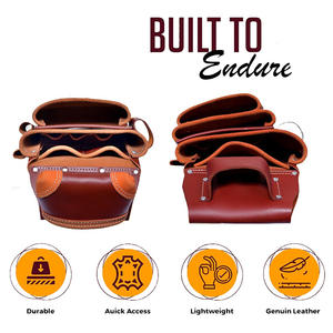 2026 Professional Best Quality <b>Tool</b> <b>Bag</b> With Belt for Sale Premium High Quality Men's PU Leather Industrial <b>Tool</b> <b>Kit</b> Belts - Product Image 3