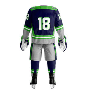 Uniforme de hockey sur glace en polyester respirant de haute qualité, design personnalisé avec votre propre logo, taille plus pour adulte, très populaire - Product Image 3