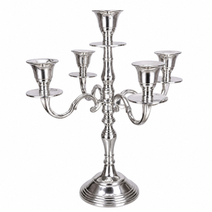 Wholesale 5 Arm Matte <b>Black</b> Metal <b>Candelabra</b> Elegant Candlestick Holder For Wedding Table Centerpiece And Event Decor - Product Image 4