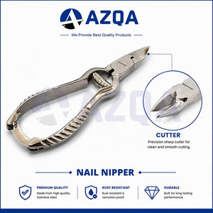 Coupe-ongles robuste en acier inoxydable avec mâchoires de coupe affûtées, double action, ressort cylindrique, joint en boîte et poignées texturées - Product Image 6