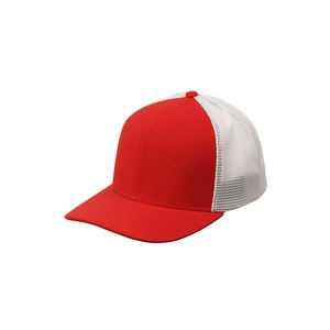 Gorra Trucker Unisex de Malla con 6 Paneles, Talla Ajustable, Bloques de Color Gris y Naranja, Casual, para Primavera y Verano - Product Image 1