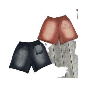 Shorts pour hommes de haute qualité, style streetwear, couleur unie, effet délavé, 100% polyester, respirant, personnalisable, design délavé à l'acide, numérique - Product Image 5