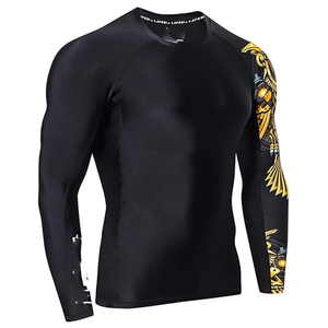 Custom Men Long Sleeve Rash Guard <b>Compression</b> <b>Shirt</b> Graphic Print UV Protection Quick Dry Bulk Supplier - Product Image 2