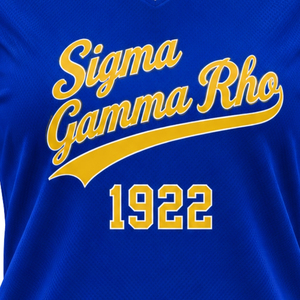 Maillot de hockey pour femmes Sigma Gamma Rho, bleu royal, personnalisé, motif 1922, col en V, manches courtes, uniforme sportif de sororité grecque, tenue d'équipe - Product Image 6