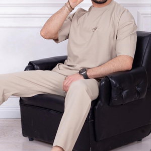 Ensemble de survêtement décontracté pour homme, t-shirts et shorts extensibles d'été, ensemble de survêtement confortable à manches courtes pour homme - Product Image 2