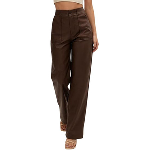 Pantalones de Cuero para Mujer, Servicio de Fabricación de Pantalones de Cuero con Etiqueta Privada y Diseño Personalizado OEM - Product Image 2