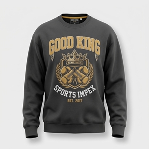 Sweat-shirt à col rond pour homme personnalisé, noir, lourd, imprimé sur le devant et le dos, en coton molletonné, streetwear, pull-over, fabricant OEM - Product Image 1