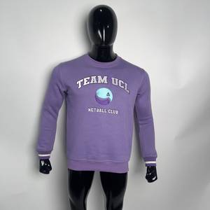 <b>Men's</b> <b>Purple</b> Crew Neck <b>Sweatshirt</b> Long Sleeve Pullover Custom Logo Printed Fleece Knitted Winter Streetwear - Product Image 1