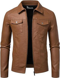 Veste de moto en cuir véritable pour homme, taille plus, avec logo personnalisé du fabricant OEM – Veste de motard matelassée pour l'hiver, vente en gros - Product Image 3