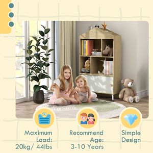 Scaffale giocattolo per bambini 4-Cubby per sala giochi per camera dei bambini da soggiorno libreria e giocattolo altri mobili per bambini - Product Image 5