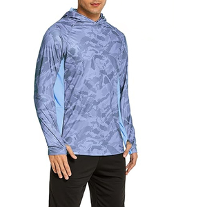 Custom Blue <b>Fish</b> Camo Men's Sublimation Printed Hoodies Camo Performance Fishing Wear Dryfit Men’s Sport <b>Fish</b> <b>Shirts</b> with Hoodie - Product Image 4