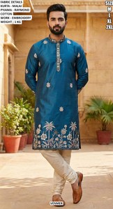 Veer yellow Heritage Kurta - Product Image 2