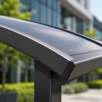 Abri de stationnement pour 2 voitures Angye, moderne et luxueux, personnalisé pour villa, avec toit en aluminium thermolaqué et auvent imperméable