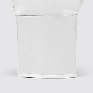 Guantes de Boxeo Profesionales Blancos RTS Personalizables, de Cuero Vacuno, Espuma de Alta Densidad, Ligeros, con Cierre Ajustable de Velcro en la Muñeca - Product Image 3