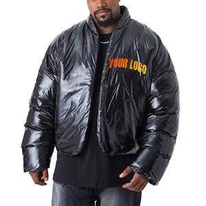 Veste d'hiver rembourrée en duvet d'oie personnalisée, imperméable, chaude, pour homme, taille plus, veste d'hiver matelassée - Product Image 4