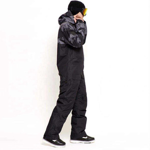 Custom <b>Men's</b> Black Camouflage One Piece Snowsuit Hooded Ski Snowboard <b>Jumpsuit</b> Waterproof Windproof Winter Outdoor Snow Suit - Product Image 4