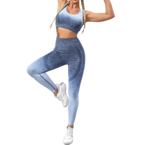 Ensemble de yoga pour femme, très populaire, léger, coupe décontractée, sans coutures, couleur unie, matière douce de qualité supérieure, séchage rapide, respirant. - Product Image 4