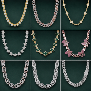 Luxury Tennis Chain White Gold Finish Moissanite Hip Hop <b>Necklace</b> for Men Women Iced <b>Statement</b> Jewelry Premium IGI Certified - Product Image 4
