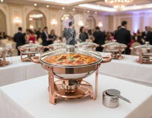 Elegante Juego de Recipientes para Buffet, Recipiente Redondo con Sistema de Calentamiento a Base de Gel para Catering y Fiestas al Mejor Precio - Product Image 5
