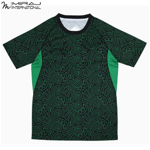 Camiseta Deportiva Sublimada Premium Verde y Negra con Patrón Geométrico Espiral Abstracto, Tejido de Alto Rendimiento que Absorbe la Humedad, Jersey de Rugby - Product Image 2