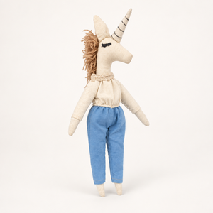 Peluche Cheval Doux en Coton à Longues Cornes avec Vêtements, Jouet en Tissu pour Enfants, Cadeau d'Anniversaire, Décoration de Chambre - Product Image 2