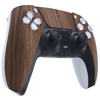 Coque pour manette PS5 - Faceplate EXtremeRate Hydro Dipped à motif bois, esthétique de jeu classique personnalisée avec protection du pavé tactile