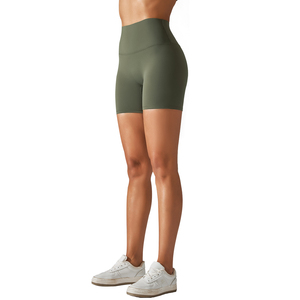 Custom Logo <b>Tummy</b> <b>Control</b> Fitness Butt Lifting Gym Shorts Women Breathable High Waist Biker Yoga Short With Pocket - Product Image 3