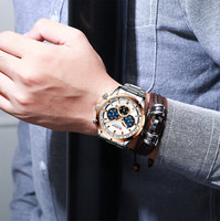 Jam Tangan Pria Mewah Curren 8355 Quartz Movement Tali Baja Tahan Karat Kronograf Bercahaya Tahan Air Tanggal Bisnis