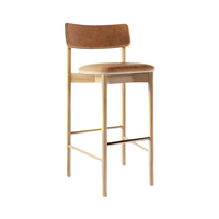 Tabourets de bar modernes de luxe en bois et cuir, durables, écologiques et personnalisables pour l'extérieur, le sous-sol, l'hôtel, la maison et la salle à manger