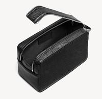 Trousse de Toilette en Cuir, Petite Trousse à Cosmétiques Portable avec Fermeture Éclair, Style Simple, Couleur Beige, pour Voyage
