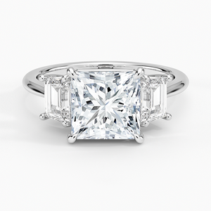 Anillo BOJ 0119 con Corte Princesa, Plata 925, Anillo Solitario de Lujo con Engaste de Garras, Diamante de 2ct, Color D, VVS1, Moissanita GRA - Product Image 1