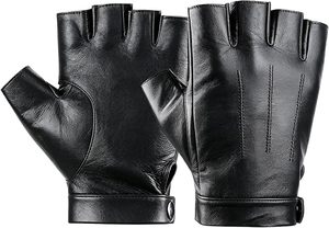 Leather driving <b>Gloves</b> Wrist Length Unlined Breathable <b>Fingerless</b> Design For Outdoor Activities Spring Summer Use - Product Image 2