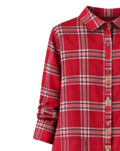 Robe chemise longue à carreaux rouges personnalisée pour femmes, boutonnée, décontractée, mi-longue, manches longues, fabricant en gros sur mesure - Product Image 4