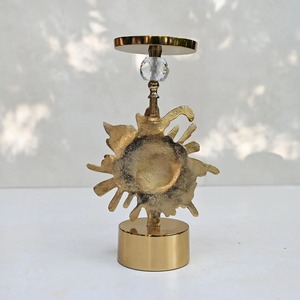 Floral <b>Candle</b> Stand Pair Vintage Gold <b>Taper</b> <b>Candle</b> Holders Set of 2 Elegant Metal Flowers Candlestick for Table Centerpieces - Product Image 4