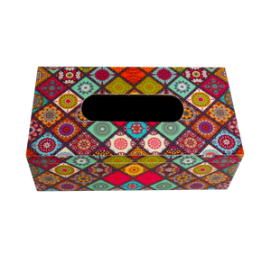 Caja de pañuelos de madera impresa multicolor de la mejor calidad para decoración de mesa de comedor Royal Home, portapañuelos. - Product Image 5