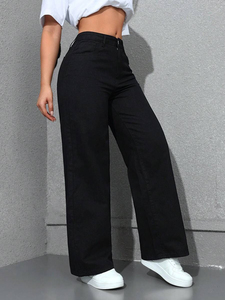 Jean large pour femme, couleur claire délavée, coupe ample et amincissante, longueur ras du sol, déchiré, style streetwear - Product Image 6