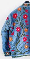 Veste bomber en velours pour femme de haute qualité, broderie florale Suzani faite à la main, style bohème chic, réversible, cadeau d'hiver pour elle