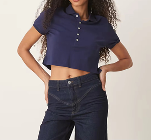 เสื้อผ้าลำลองผู้หญิงสไตล์สตรีทแวร์ แขนยาว คอวี ผ้าฝ้าย 100% ระบายอากาศได้ดี สไตล์เกาหลี  รับสั่งทำสีและโลโก้ - Product Image 1