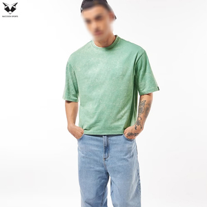 T-shirts Basiques Streetwear Couleur Unie 2026 – T-shirt Oversize Vintage Délavé à l'Acide pour Homme en Coton – Vêtements Décontractés Amples et Confortables - Product Image 2