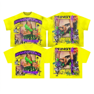 เสื้อยืดคอตตอนผู้ชายแบบวินเทจฟอกสีทรงหลวมพร้อมบริการผลิตแบบ Private Label สำหรับแฟชั่นคนเมือง - Product Image 3