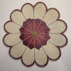 Premium Artisan Embroidered <b>Beaded</b> Table <b>Placemat</b> for Luxury Home Dining Restaurant and Event Decoration - Product Image 1
