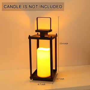 Elegante Farol Metálico Hecho a Mano para Decoración Navideña del Hogar, Portavelas Rústico con Ventanas de Vidrio, Cenas Románticas, Eventos de Jardín - Product Image 2