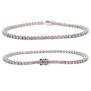 Bracelet tennis luxueux personnalisé en or blanc 10 carats avec diamants CVD pour homme, à porter au quotidien. - Product Image 2