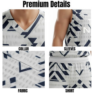 Ensembles de maillots de basket-ball athlétiques personnalisés pour adultes, uniforme en mesh performant, taille plus, 100% polyester, ensemble d'uniformes de basket-ball - Product Image 6