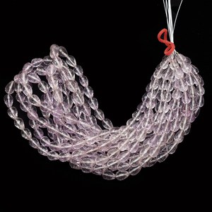 Perles de Briolette facettées en forme de goutte d'eau en améthyste rose naturelle AAA+ 5x8mm-7x10mm, pierres semi-précieuses pour bijoux - Product Image 1