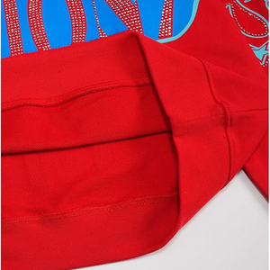 Sweat à capuche unisexe en polaire épaisse avec strass, pull personnalisé orné de lettres en cristal, style streetwear oversize - Product Image 5