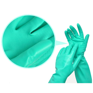 Cheap Double Gloves Waterproof Flexible Work Gloves Nylon Liner Double Gloves Green <b>PVC</b> Palm Coated Safety Double Gloves - Product Image 6