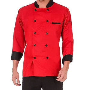 เสื้อเชฟมืออาชีพ ผ้าโพลีเอสเตอร์/คอตตอน ทนความร้อน กันยับ แขนยาว ติดกระดุม สำหรับร้านอาหาร บาร์ ครัว - Product Image 1