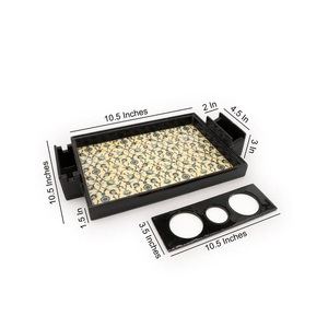 Plateau à café rectangulaire décoratif fait main, style vintage, personnalisable, peint à la main, qualité supérieure, en bois de manguier naturel - Product Image 2